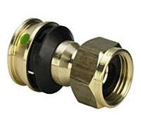 Viega Raxofix raccord à vis 646516 40 mm x G 1 1/2, joint plat, SC-Contur, bronze au silicium