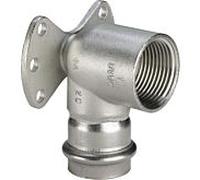 Viega rondelle de mur Sanpress Inox 437268 22mmxRp 1/2, acier inoxydable, SC-Contur