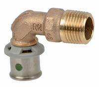 Coude Viega Sanfix-P 302894 20 mm x R 1/2, 90°, avec SC-Contur, polygone, bronze