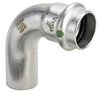 Viega Sanpress Inox 435752 42mm, 90 degrés, acier inoxydable, SC-Contur