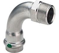 Viega arc Sanpress Inox 436919 18mmxR 3/4, 90 degrés, acier inoxydable, SC-Contur
