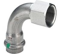 Viega arc Sanpress Inox 437091 15mmxRp 1/2, 90 degrés, acier inoxydable, SC-Contur