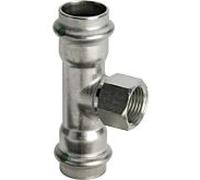 Viega Sanpress Inox Tee 437145 15mmxRp 1 / 2x15mm, acier inoxydable, SC-Contur