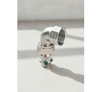 Viega Sanpress Inox raccord coudé 437374 54mmxRp 2, 90 degrés, acier inoxydable, joint plat, SC-Contur