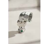 Viega Sanpress Inox 437299 15mmxRp 1/2, 90 degrés, acier inoxydable, joint plat, SC-Contur