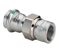 Viega Sanpress Inox raccord vissé 437459 15mmxRp 2000 / 2, acier inoxydable, joint plat, SC-Contur
