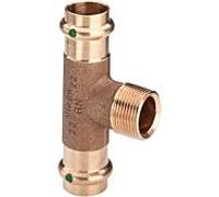 Viega Pièce en T Sanpress 194130 28 x R 3/4 x 28 mm, bronze ou bronze au silicium, SC-Contur