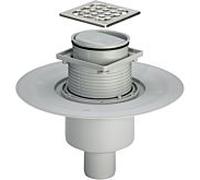 Viega Siphon de salle de bain Advantix 4936.3, plastique gris, DN 50, Habillages d´interrupteurs vertical, Habillages d´interrupteurs Inox