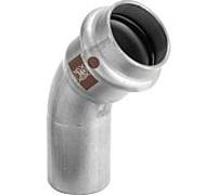 Viega Arc Temponox 810023 54 mm, 45 degrés, acier, inoxydable, bout uni, SC-Contur