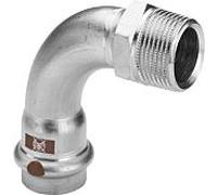 Viega Temponox Coudes 812416 18 mm x R 2000 / 801 , 90 degrés, acier, antirouille, filetage R, contour SC