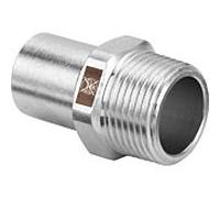 Viega Temponox Einsteckstück 812355 22 mm x R 3/4, acier inoxydable, filetage R, bout uni
