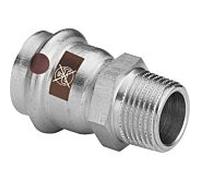 Viega Pièce de transition Temponox 811655 54 mm x R 2, acier, inoxydable, filetage R, SC-Contur