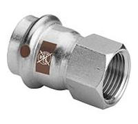 Viega Pièce de transition Temponox 811877 42 mm x Rp 2000 2000 /2, acier, inoxydable, filetage Rp, SC-Contur