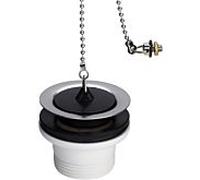 Viega vanne de vidange 106140 G 2000 2000 / 2xDN 70, plastique blanc, avec support de chaîne / chaîne à billes