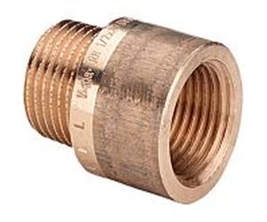 Viega Verlängerung 121 R 2000 / 2 x Rp 2000 / 2 x 15 mm, bronze, sans marque de test DVGW
