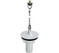 Viega vidange match0 105624 G 3 / 4xDN 50, plastique blanc, avec bouchon, support de chaîne, chaîne à billes