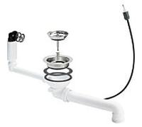 Viega vanne de vidange 678579 G 2000 2000 / 2, plastique blanc , avec blanc câble Bowden, trop-plein rond