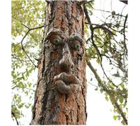 Vieil Homme Tree Hugger,Jardin Peeker Yard Art, Drôle de Résine Arbre Visage Birdfeeder
