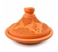 Vienberg Tajine Cocotte en argile Granada 29 cm 3-5 personnes | Fait à la main, tajine, terre cuite naturelle et peut être peinte, marocaine, arabe et africaine