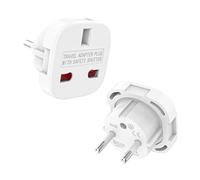 VIEVRE Lot de 2 adaptateurs de prise anglaise, adaptateur UK vers UE, adaptateur UE vers Royaume-Uni