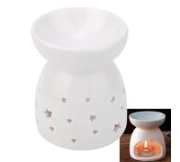 VIFER Lampe de Parfum de Nuit, Brûleur à Huile en Céramique Brûleurs D'huile Essentielle Bougie Encens Aromathérapie Poêle pour Chambre à Coucher, Salon, Bureau (Étoile)