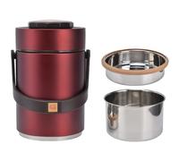 VIFERR Boîte Alimentaire Isotherme en Acier Inoxydable 2L Thermos Alimentaire de Boîte à Repas 3 Couches Boîtes Alimentaires Isothermes avec Poignée pour École Bureau Camping, Rouge