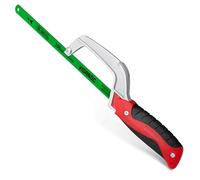 Viganoc Scie à métaux, cadre en aluminium, scie à main compacte avec lame bimétallique flexible de 30,5 cm, mini scie à métaux pour le travail du métal et du bois