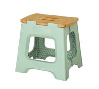 Vigar Compact Tabouret Pliant pour Adultes, 32 cm Marche Pied Pliable, Antidérapant Escabeau pour Salle de Bain, Jardinage, Kitchen, House, Bureau, Supporte jusqu'à 150 kg, Vert Bamboo Print