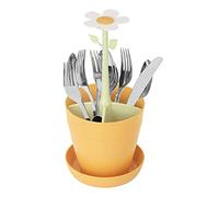 VIGAR - Égouttoir à Vaisselle - 4 Compartiments - 30 x 30 x 35 - Flower Power - Ustensile de Cuisine et égouttoir de Vaisselle - Bioplastiques de Riz - Orange