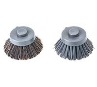 Vigar Lot de 2 brosses de Rechange en Fibres de Nylon et CRIN de Cheval pour Brosse à Vaisselle, Gris