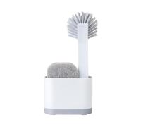 VIGAR Organisateur de Cuisine - Base avec éponge et Brosse - 12 x 5 x 26 cm - Collection Rengo - Plateau Amovible - Design étroit - Blanc
