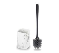 VIGAR - Porte Brosse WC et Brosse WC - Collection Zense Marble - 8,7 x 8,7 x 37,2 cm - Nettoyage WC - Accessoire WC Idéal - Noir et Blanc