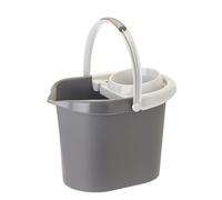 VIGAR Seau rectangulaire Gris avec égouttoir de 12 L, polypropylène, 37,5 x 27 x 28 cm