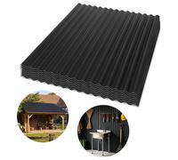 Vigevee ASA : panneaux ondulés en série, 8 pièces, anthracite, 117 x 93 cm. Plaques de toiture de 1,5 mm, panneaux ondulés résistants aux intempéries fabriqués en résine ASA, idéaux pour abri de voitu