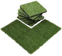 Vigevee : Dalles de gazon synthétique clipsables, 30x30 cm, 33 pièces (3 m²) – Dalles pour terrasses et balcons avec système de drainage, aspect réaliste et montage facile, pour intérieur et extérieur