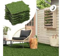 Vigevee : Dalles de gazon synthétique clipsables, 30x30 cm, 77 pièces (7 m²) – Dalles pour terrasses et balcons avec système de drainage, aspect réaliste et montage facile, pour intérieur et extérieur