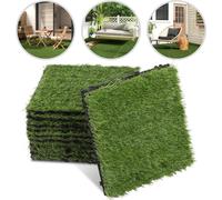 Vigevee : Dalles de gazon synthétique clipsables, 30x30 cm, 88 pièces (8 m²) – Dalles pour terrasses et balcons avec système de drainage, aspect réaliste et montage facile, pour intérieur et extérieur