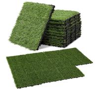 Vigevee : Dalles de gazon synthétique clipsables, 30x30 cm, lot de 22 (2 m²) – Dalles pour terrasses et balcons avec système de drainage, aspect réaliste et montage facile, pour intérieur et extérieur