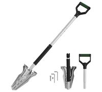 Vigevee, lot de 2 bêches pliantes noires de 119 cm, outil de jardinage 2 en 1 en fer et en aluminium pour le jardin, la cour, le camping et les activités de plein air