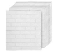 Vigevee, lot de 20 stickers muraux 3D autocollants en mousse PE blanche, 77 x 70 cm, pour le salon, la chambre, la cuisine et la salle de bain
