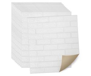 Vigevee, lot de 30 stickers muraux 3D autocollants en mousse PE blanche, 77 x 70 cm, pour le salon, la chambre, la cuisine et la salle de bain