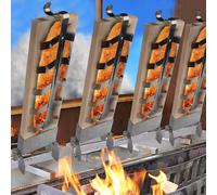 Vigevee Planche à saumon flambé Planches à saumon flambé Planches à fumer Lot de 4 Support pour saumon flambé Bois de cèdre Acier inoxydable Plaques en bois avec support