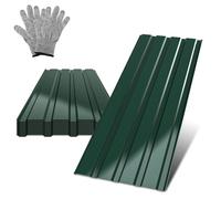 Vigevee, plaques de toiture en tôle ondulée, épaisseur 0,25 mm, dimensions 115 x 45 cm, couleur verte, matériau : acier, pour une surface maximale de 12 m²