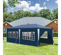 Vigevee : tente de jardin portable et imperméable de 3 x 6 m avec panneaux latéraux, bleue, pour le camping, le jardin, les mariages ou la plage