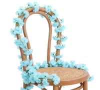 Vignes De Fleurs Artificielles, Guirlande De Fausses Fleurs De Sakura De 5,91 Pieds, Fleurs en Soie Suspendues, Vignes, Décoration De Pièce Mignonne, Guirlande De Faux Sakura (Bleu)