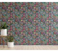 Vignette Murale Cuisine Fleur Retro Ethnique Impermeable Resistant 45x200cm