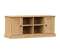 VIGO Banc à chaussures 106 x 35 x 45 cm en pin massif avec espace de rangement, siège, couloir, garde-robe, rangement, rabat, tiroir, coussin, rembourrage pour couloir, chambre à coucher, salon