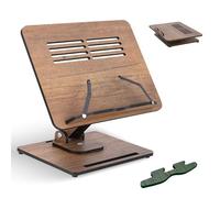 Vigo Support en bois pour livre de cuisine - Support pour ordinateur portable et livre de recettes - Réglable et pliable - Accessoire de cuisine et de bureau pour une lecture et un travail