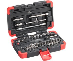 VIGOR 1/2'STECKSCHLESSETZ SUPERFLACH 24 TLG., Longueur:nv, Version:46-tlg., Entraînement:Carré creux 6,3 mm (1/4 pouce)