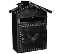 Vigor Blinky 27340-20 Boîte aux lettres en fer forgé patiné en forme de maisonnette 22 x 12 x 35 cm